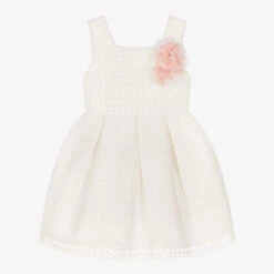 Abel & Lula Girls Ivory Circle Lace Dress