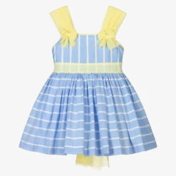 Abuela Tata Girls Blue & Yellow Dress