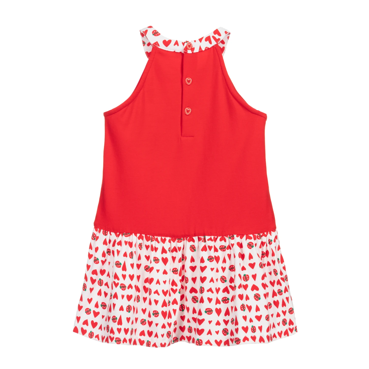 Agatha Ruiz De La Prada Girls Red Cotton Jersey Dress 4 Agatha Ruiz De La Prada Girls Red Cotton Jersey Dress - Image 2