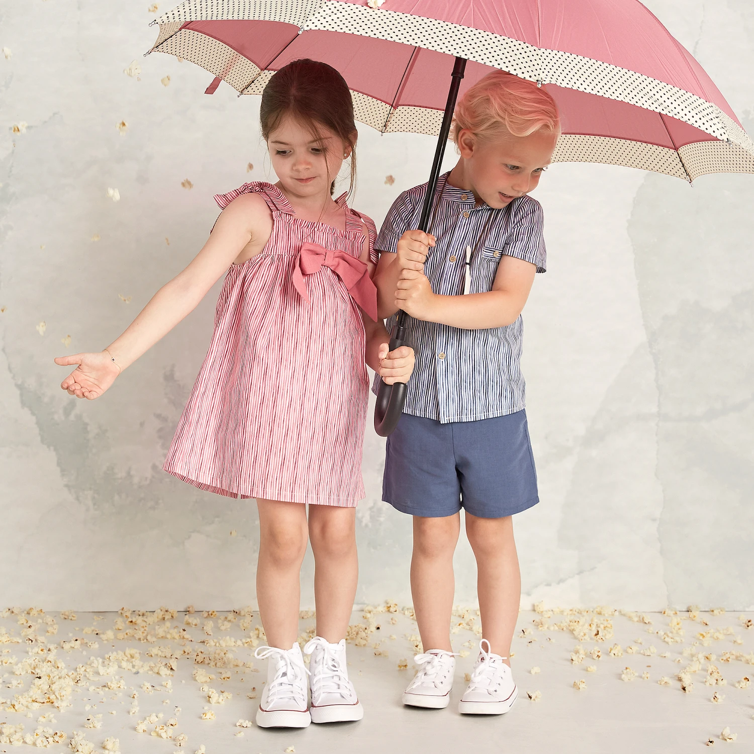 Babidu Girls Dark Pink Stripe Dress 4 Babidu Girls Dark Pink Stripe Dress - Image 2