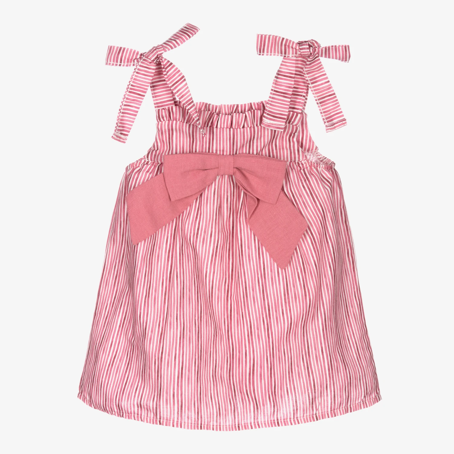 Babidu Girls Dark Pink Stripe Dress 3 Babidu Girls Dark Pink Stripe Dress