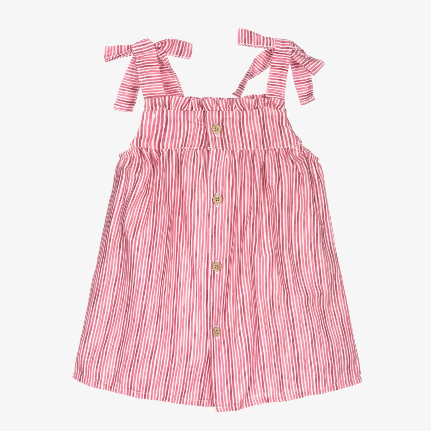 Babidu Girls Dark Pink Stripe Dress 5 Babidu Girls Dark Pink Stripe Dress - Image 3