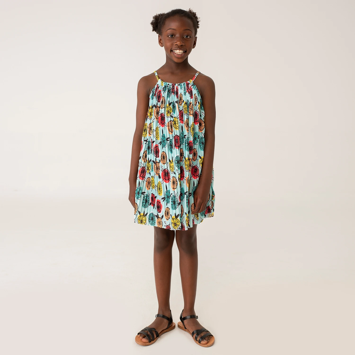 Boboli Girls Blue Pleated Jersey Dress 4 Boboli Girls Blue Pleated Jersey Dress - Image 2