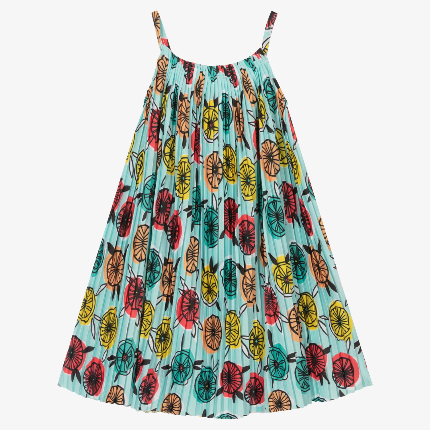 Boboli Girls Blue Pleated Jersey Dress 5 Boboli Girls Blue Pleated Jersey Dress - Image 3