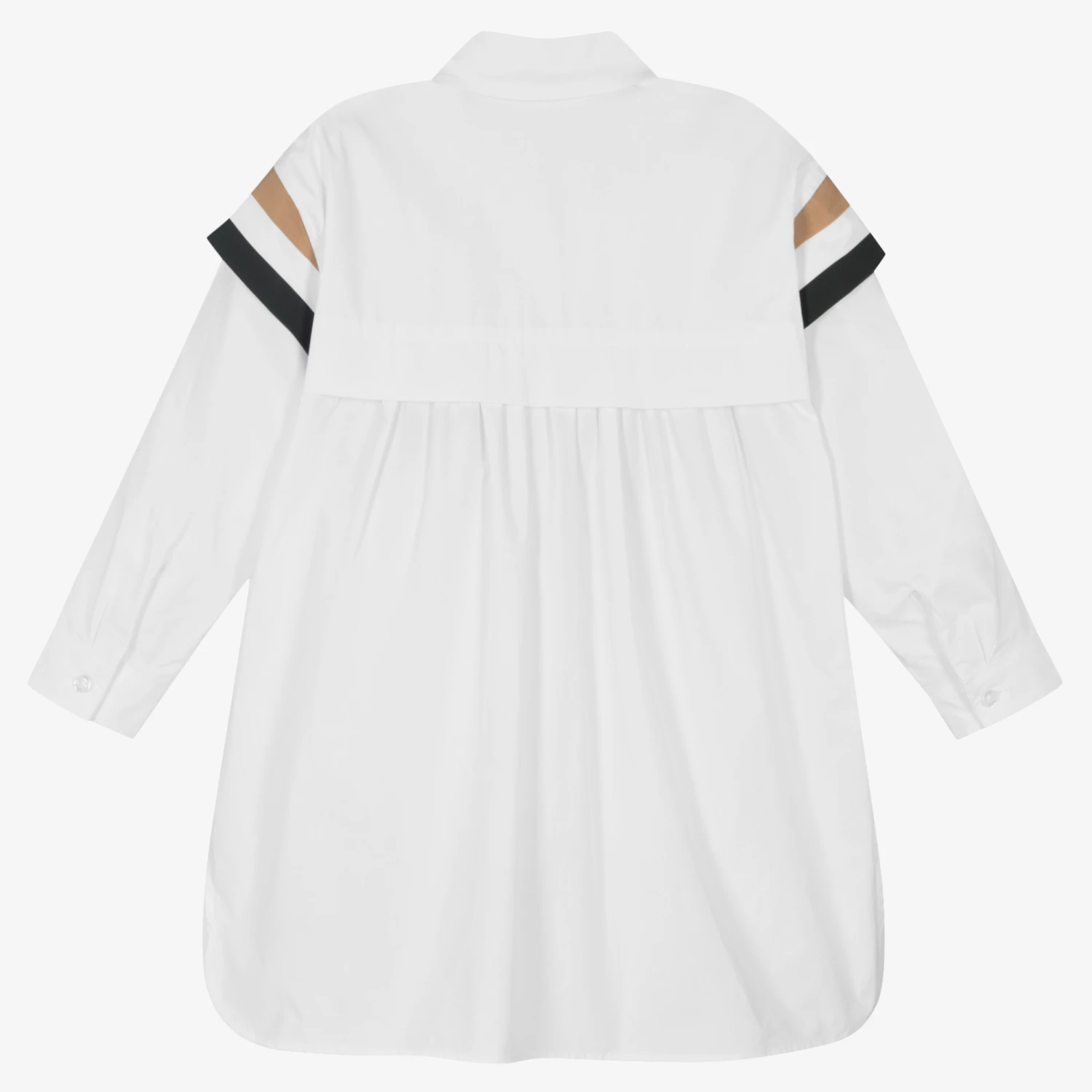 BOSS Girls White Cotton Shirt Dress 5 BOSS Girls White Cotton Shirt Dress - Image 3