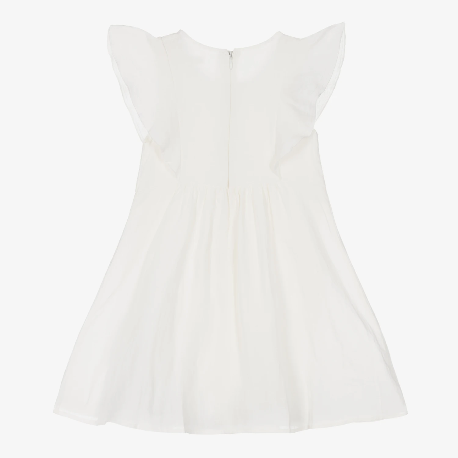 Chloé Girls Ivory Smocked Linen Dress 5 Chloé Girls Ivory Smocked Linen Dress - Image 3