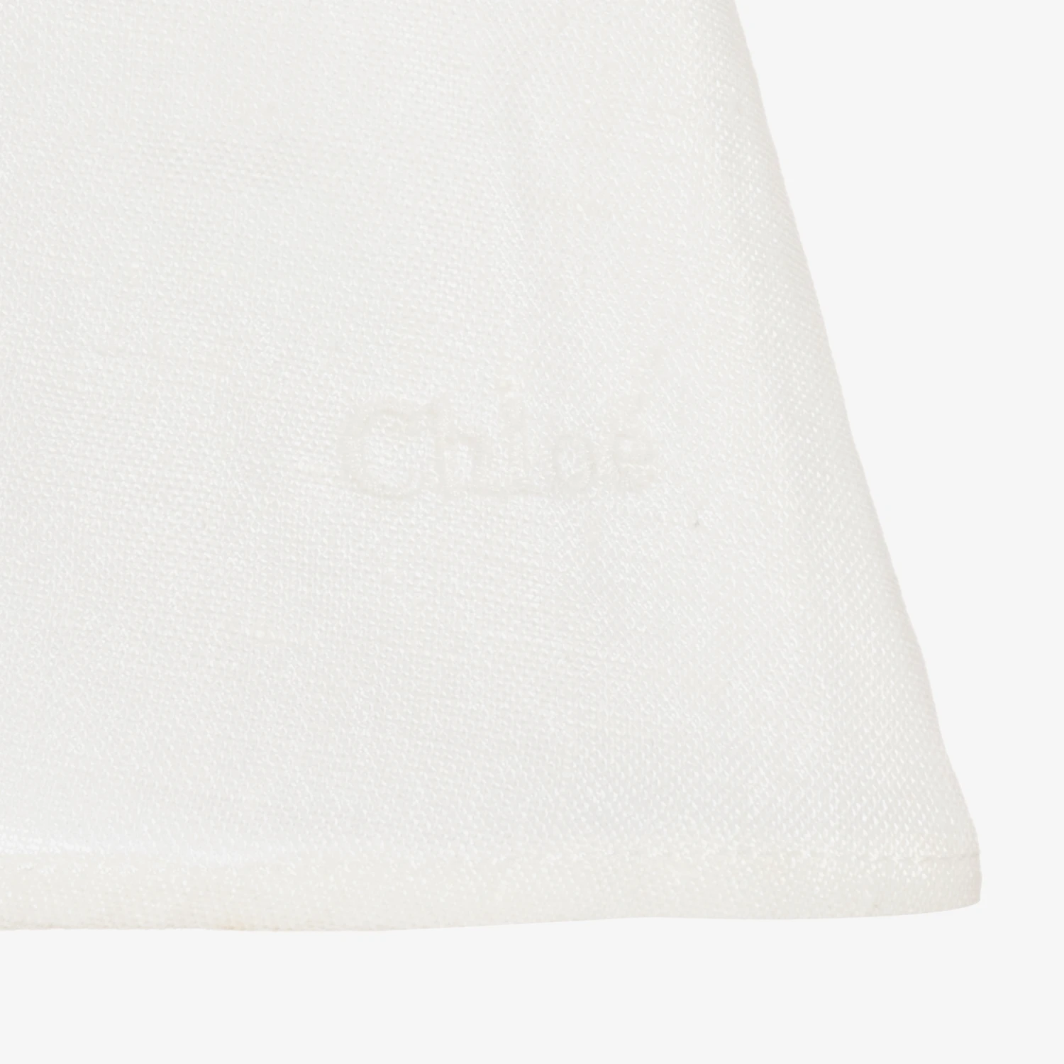 Chloé Girls Ivory Smocked Linen Dress 6 Chloé Girls Ivory Smocked Linen Dress - Image 4