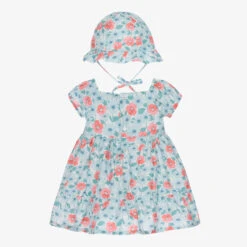 Dr. Kid Girls Blue & Red Floral Dress & Hat Set -Twinkle Tots dr kid girls blue red floral dress hat set 495568 a7771d3aca6254bd1222731e5fa328e9a754cf81