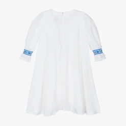 EIRENE Girls White & Blue Floral Chiffon Dress -Twinkle Tots eirene girls white blue floral chiffon dress 489165 bdf249c44c1bf42bae8b453bbaeb4adedcb54725