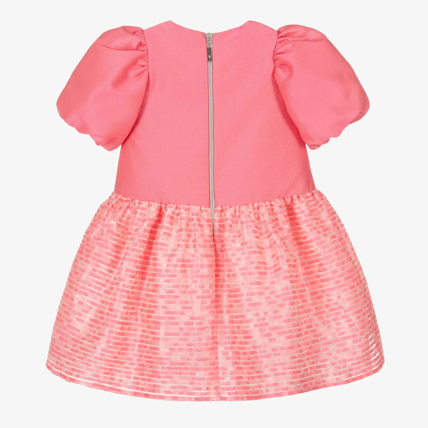 Graci Girls Pink Organza Bow Dress 5 Graci Girls Pink Organza Bow Dress - Image 3