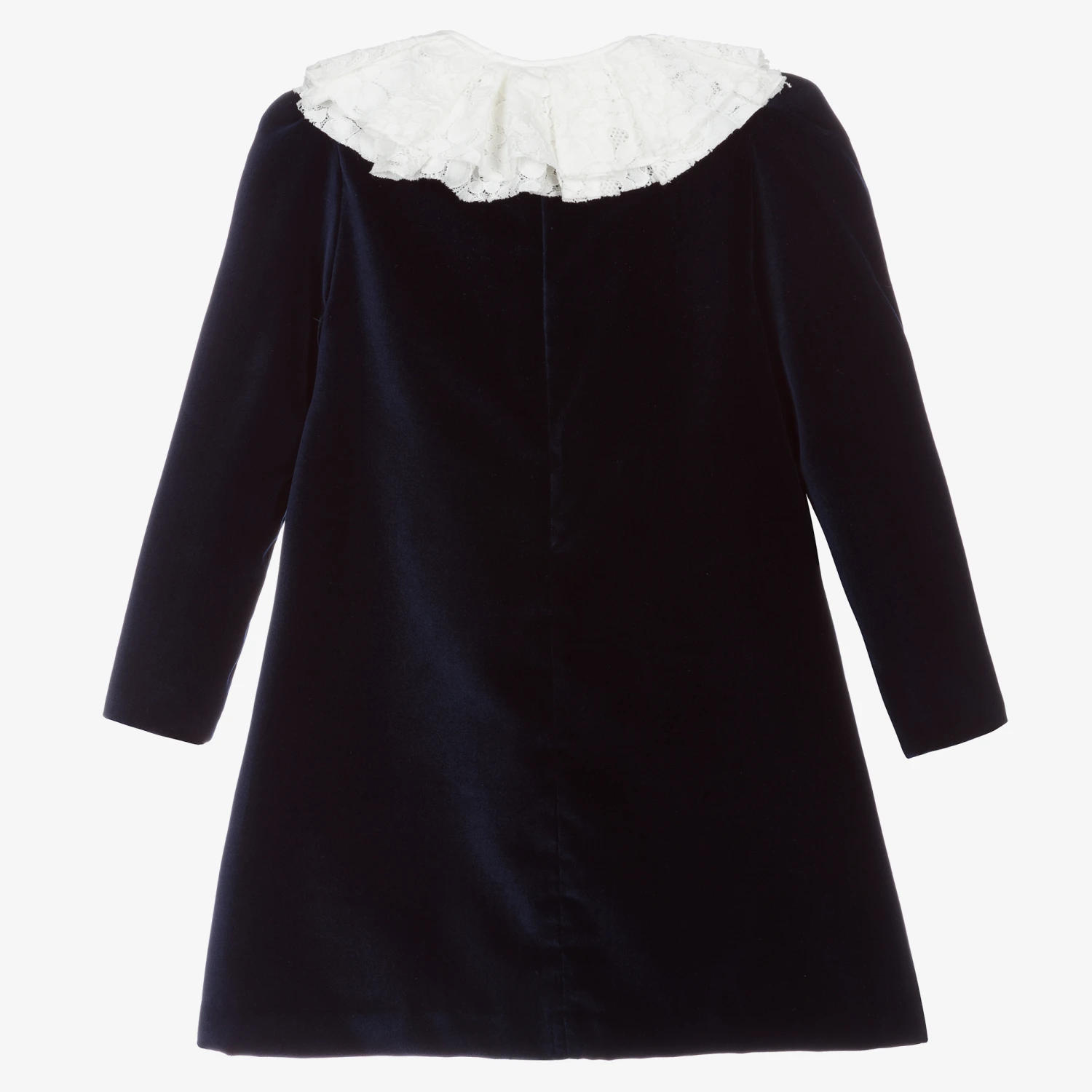 Il Gufo Girls Blue Velvet Dress 4 Il Gufo Girls Blue Velvet Dress - Image 2