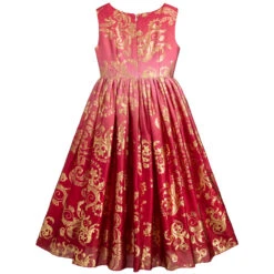 Lesy Girls Pink & Gold Long Dress -Twinkle Tots lesy girls pink gold long dress 262141 ef6aff89ed74d906630ee7a1a10500cea1c9643f
