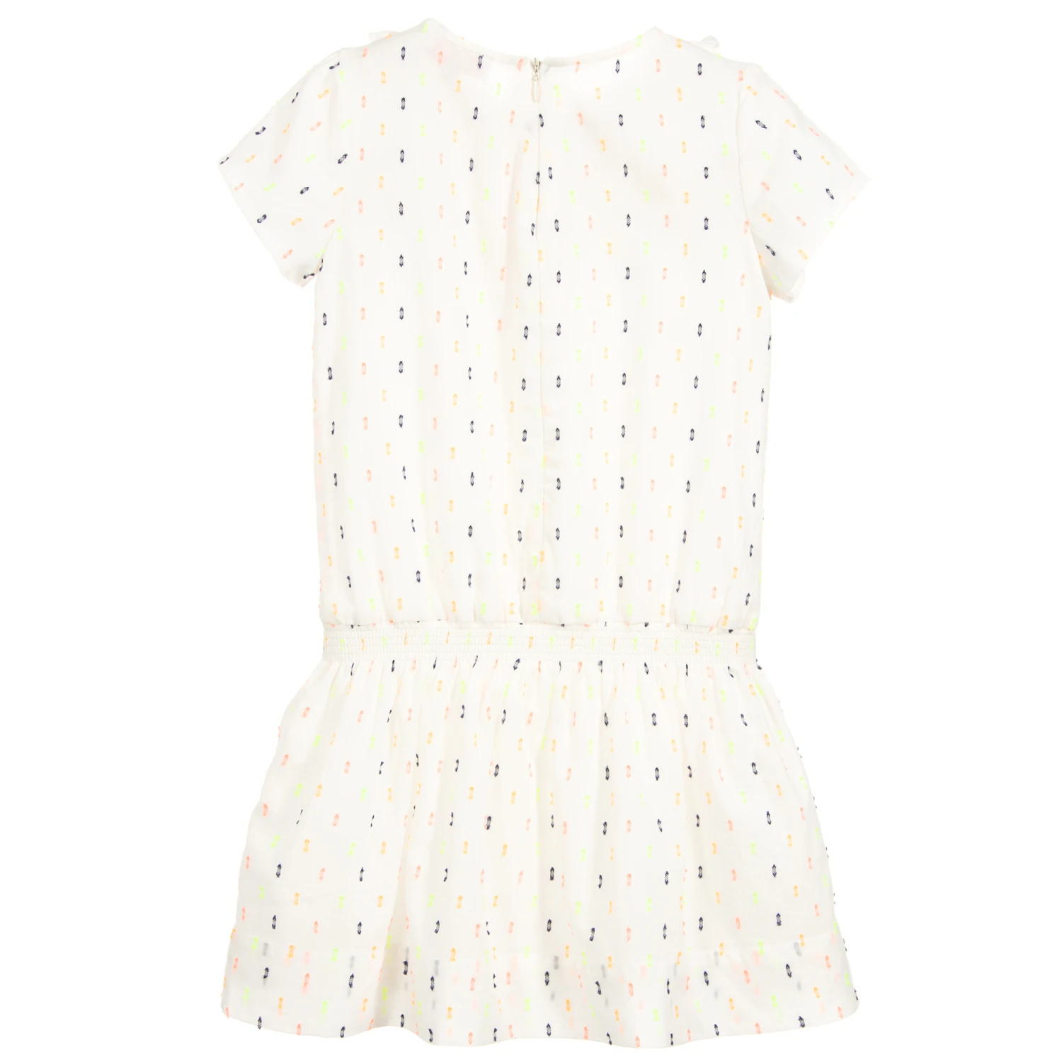 Lili Gaufrette Girls Ivory Cotton Dress 4 Lili Gaufrette Girls Ivory Cotton Dress - Image 2