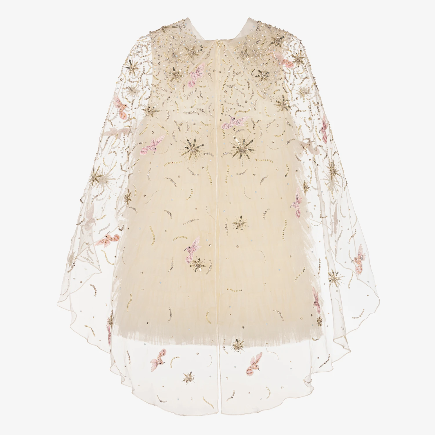 Maison Ava Girls Ivory Tulle Cape Dress 5 Maison Ava Girls Ivory Tulle Cape Dress - Image 3