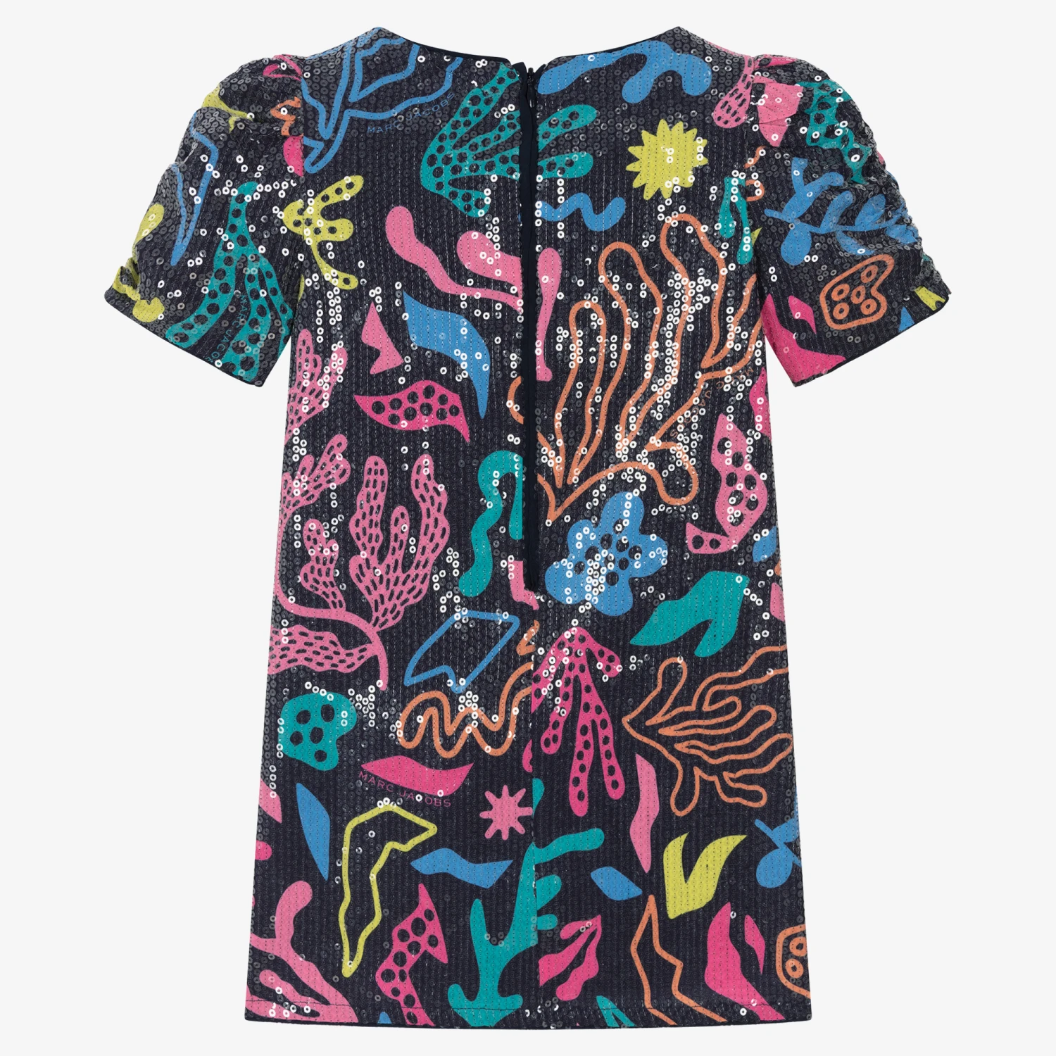 MARC JACOBS Girls Multicoloured Coral Sequin Dress 5 MARC JACOBS Girls Multicoloured Coral Sequin Dress - Image 3