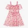 Mayoral Girls Pink Floral Chiffon Dress