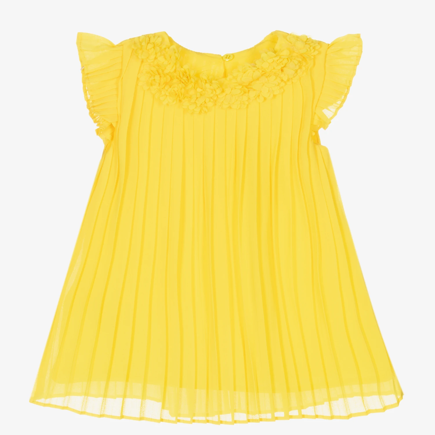 Mayoral Yellow Pleated Crêpe Dress 3 Mayoral Yellow Pleated Crêpe Dress