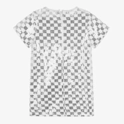 Michael Kors Kids Girls White & Silver Check Sequin Dress -Twinkle Tots michael kors kids girls white silver check sequin dress 501302 256a78d67cf7188ddb48a421e39569fa67ba703f