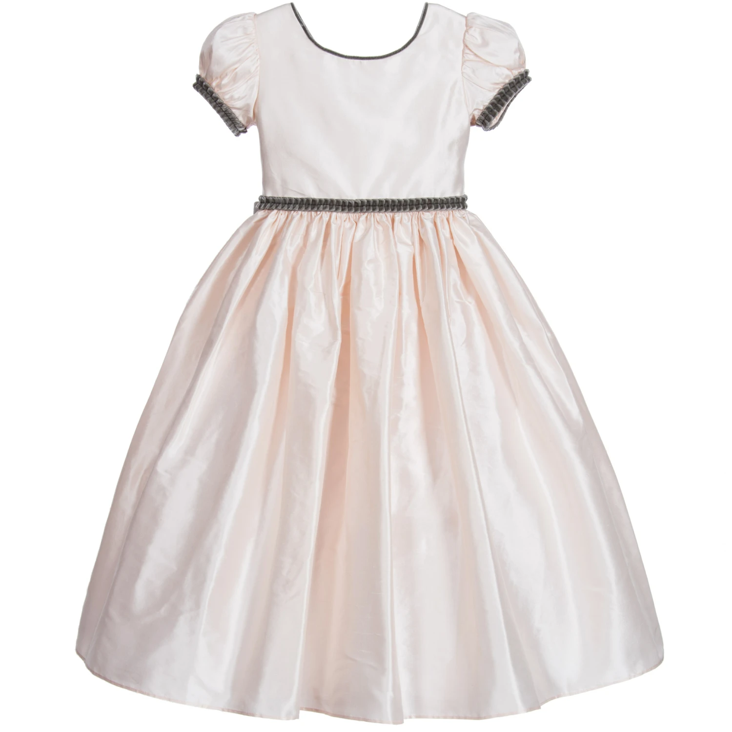 Nicki Macfarlane Girls Pink & Grey Silk Dress 3 Nicki Macfarlane Girls Pink & Grey Silk Dress