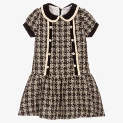 Patachou Girls Black Tweed Dress