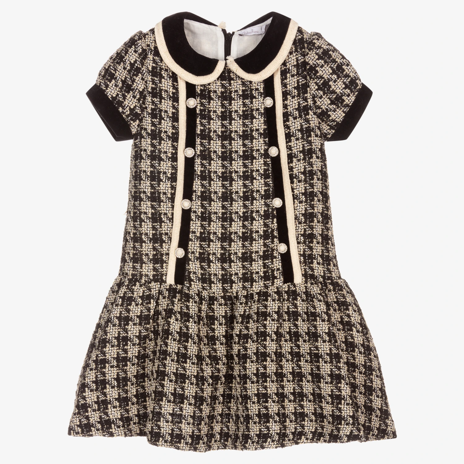 Patachou Girls Black Tweed Dress 3 Patachou Girls Black Tweed Dress