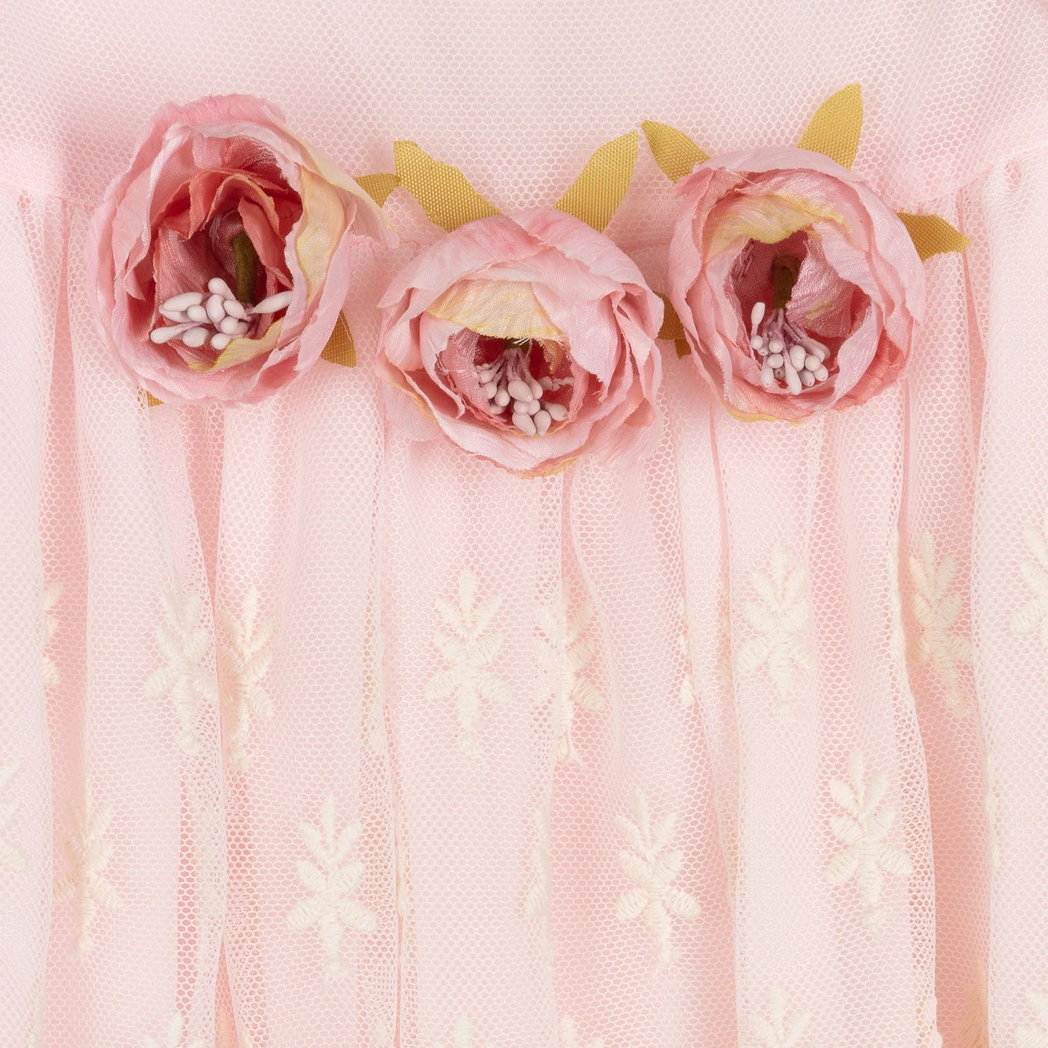 Patachou Girls Pink Embroidered Tulle Dress 5 Patachou Girls Pink Embroidered Tulle Dress - Image 4