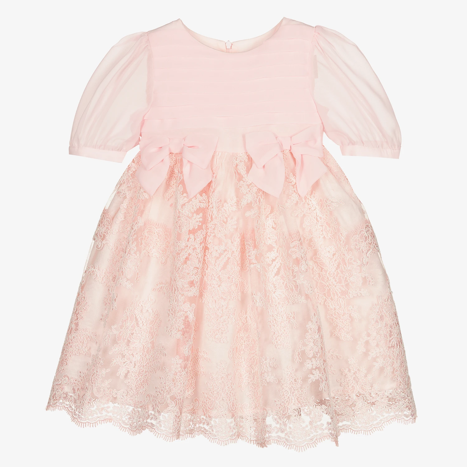 Patachou Pink Chiffon & Lace Dress 3 Patachou Pink Chiffon & Lace Dress