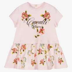 Roberto Cavalli Girls Pink Cotton Dress