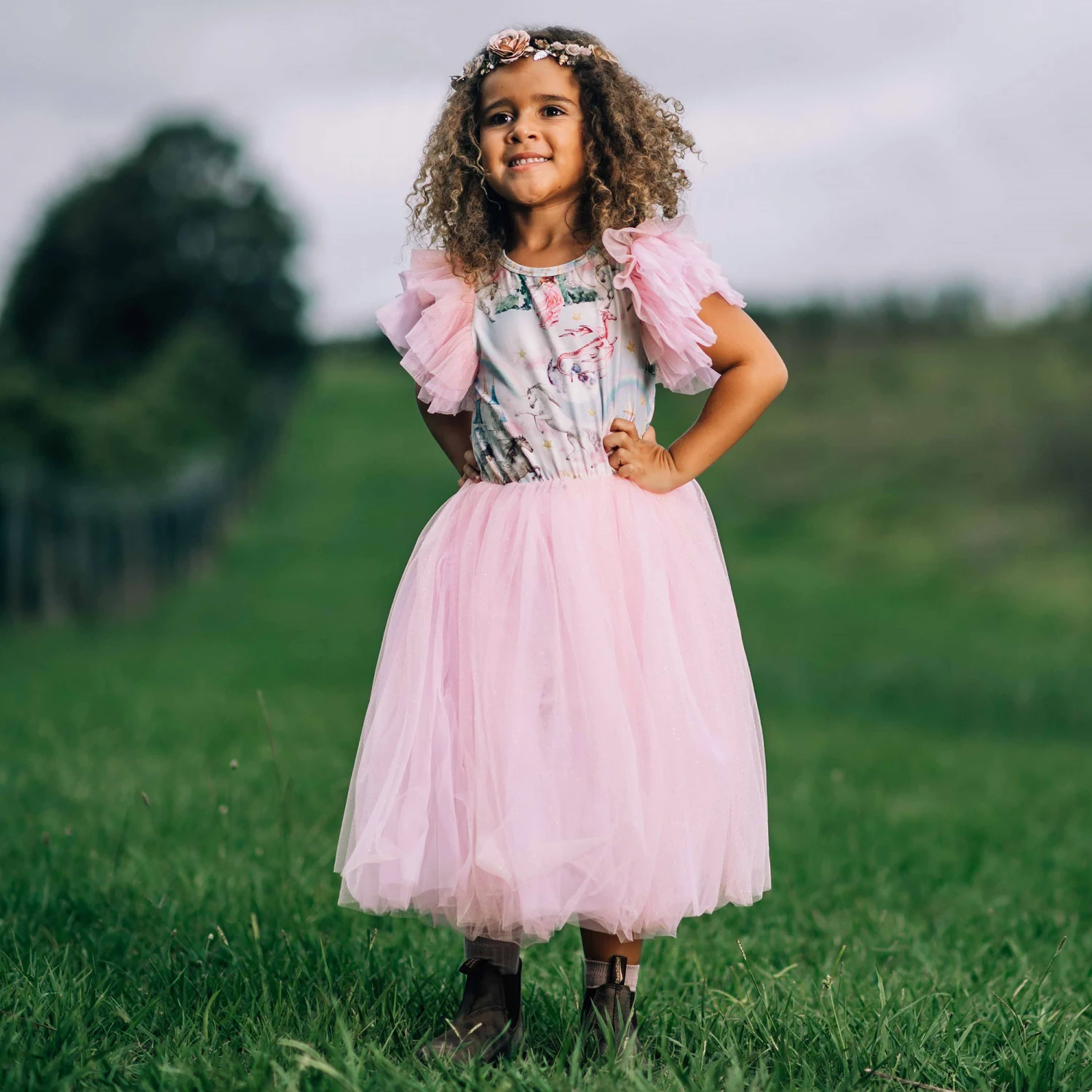 Rock Your Baby Girls Blue & Pink Fairy Tale Dress 7 Rock Your Baby Girls Blue & Pink Fairy Tale Dress - Image 5