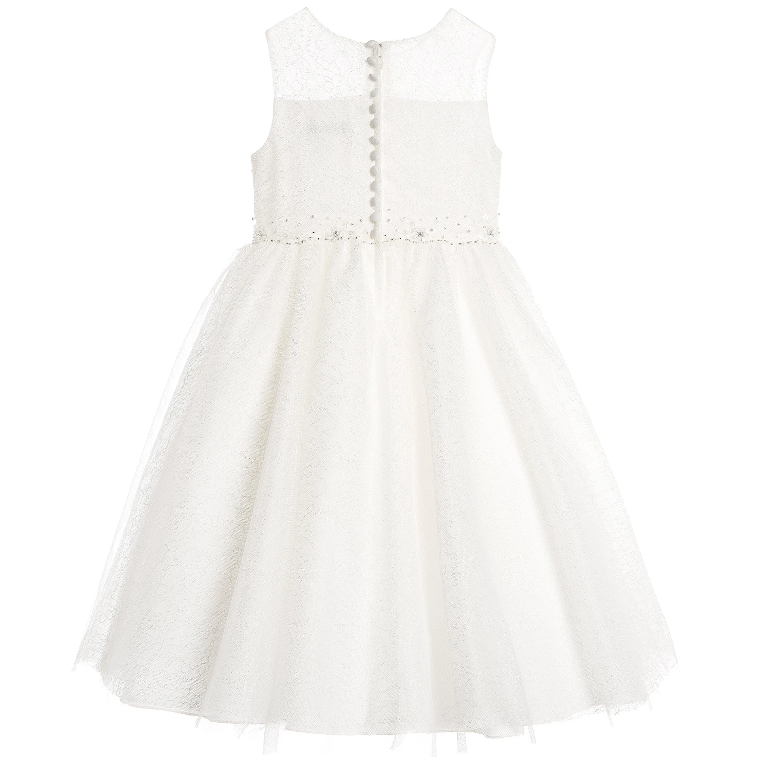 Sarah Louise Girls Ivory Embellished Tulle Dress 5 Sarah Louise Girls Ivory Embellished Tulle Dress - Image 3