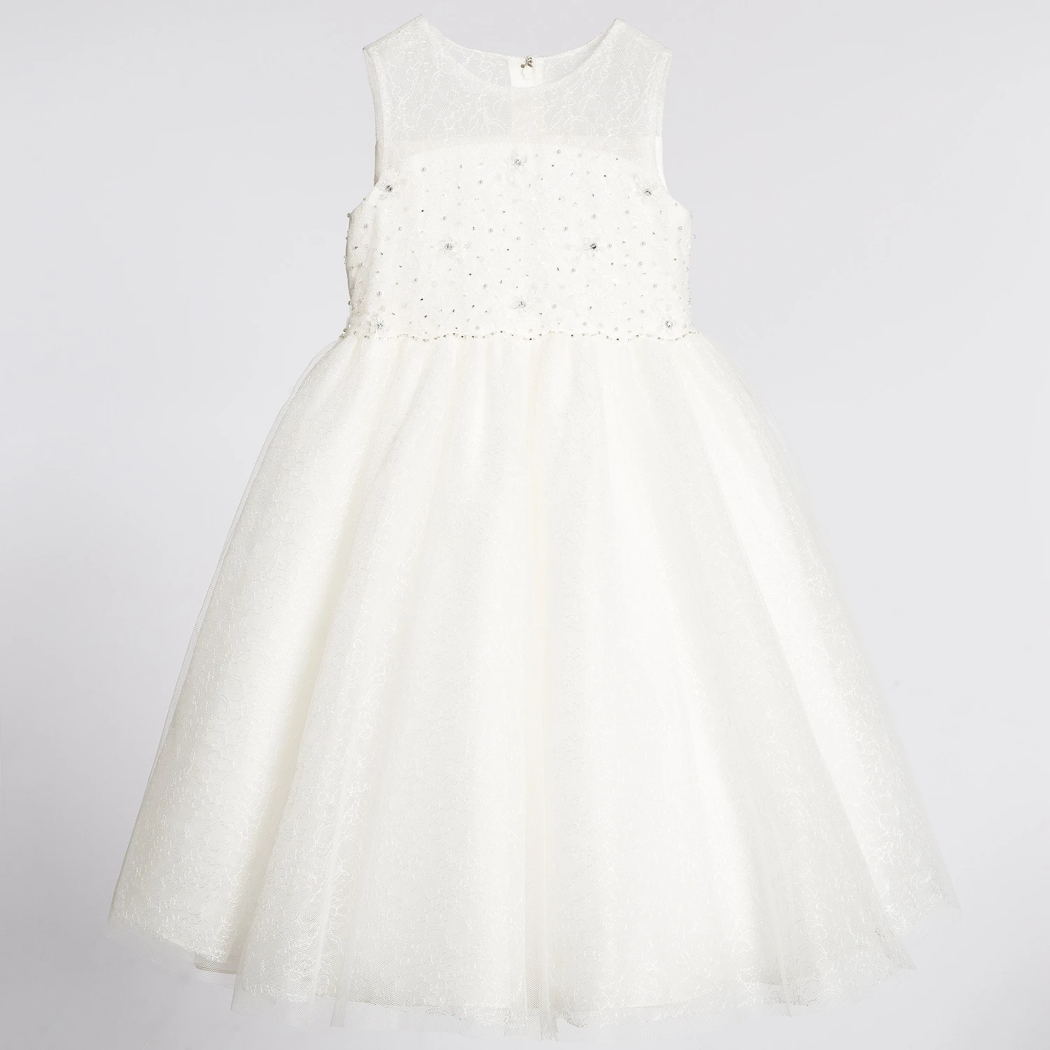 Sarah Louise Girls Ivory Embellished Tulle Dress 7 Sarah Louise Girls Ivory Embellished Tulle Dress - Image 5