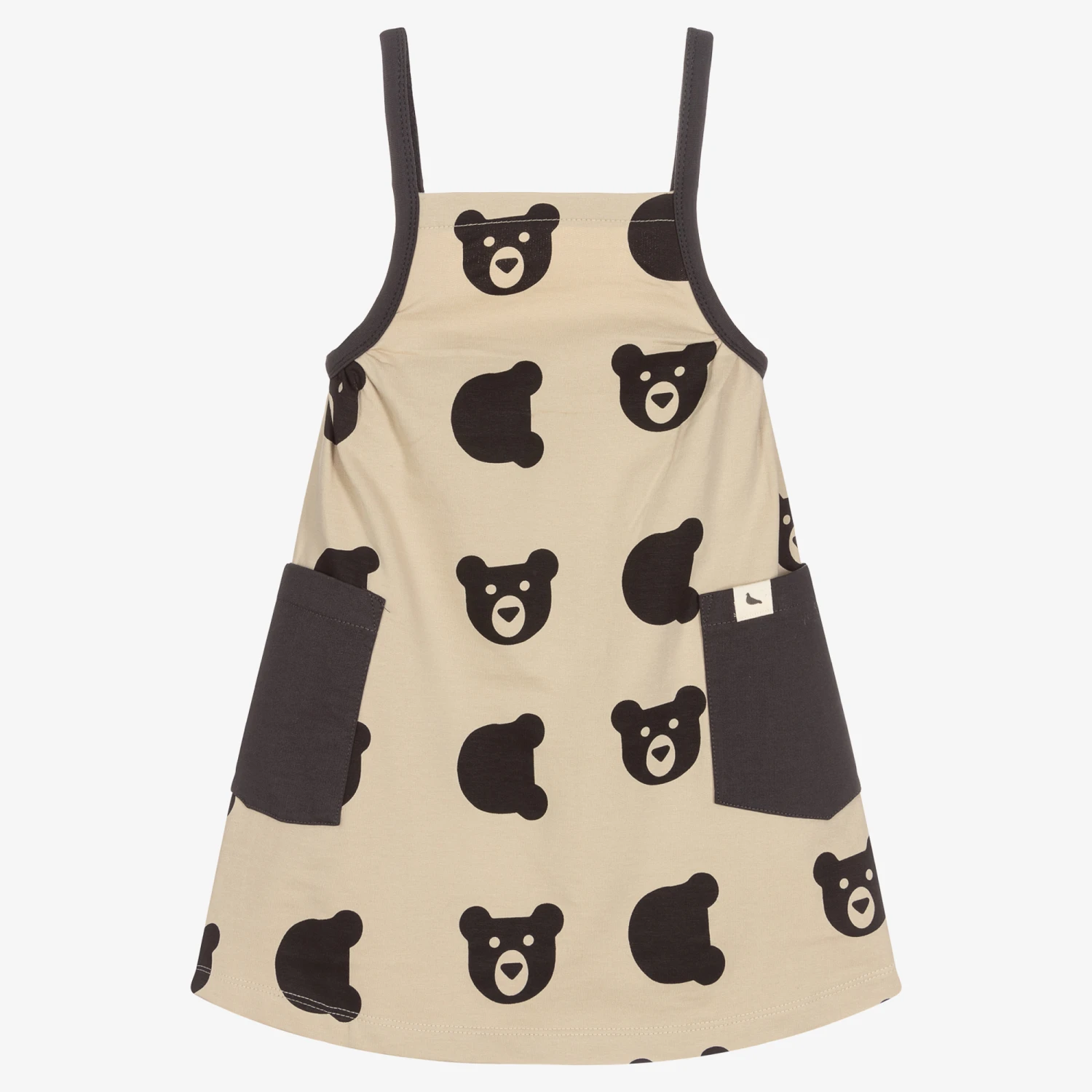 Turtledove London Beige & Grey Cotton Dress 3 Turtledove London Beige & Grey Cotton Dress