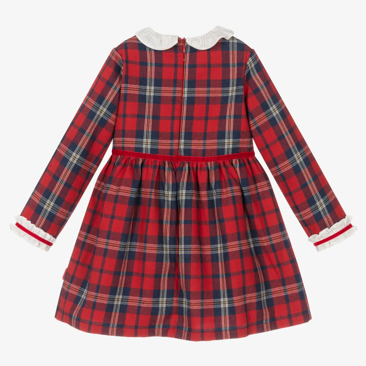 Tutto Piccolo Girls Red Cotton Dress Set 5 Tutto Piccolo Girls Red Cotton Dress Set - Image 3