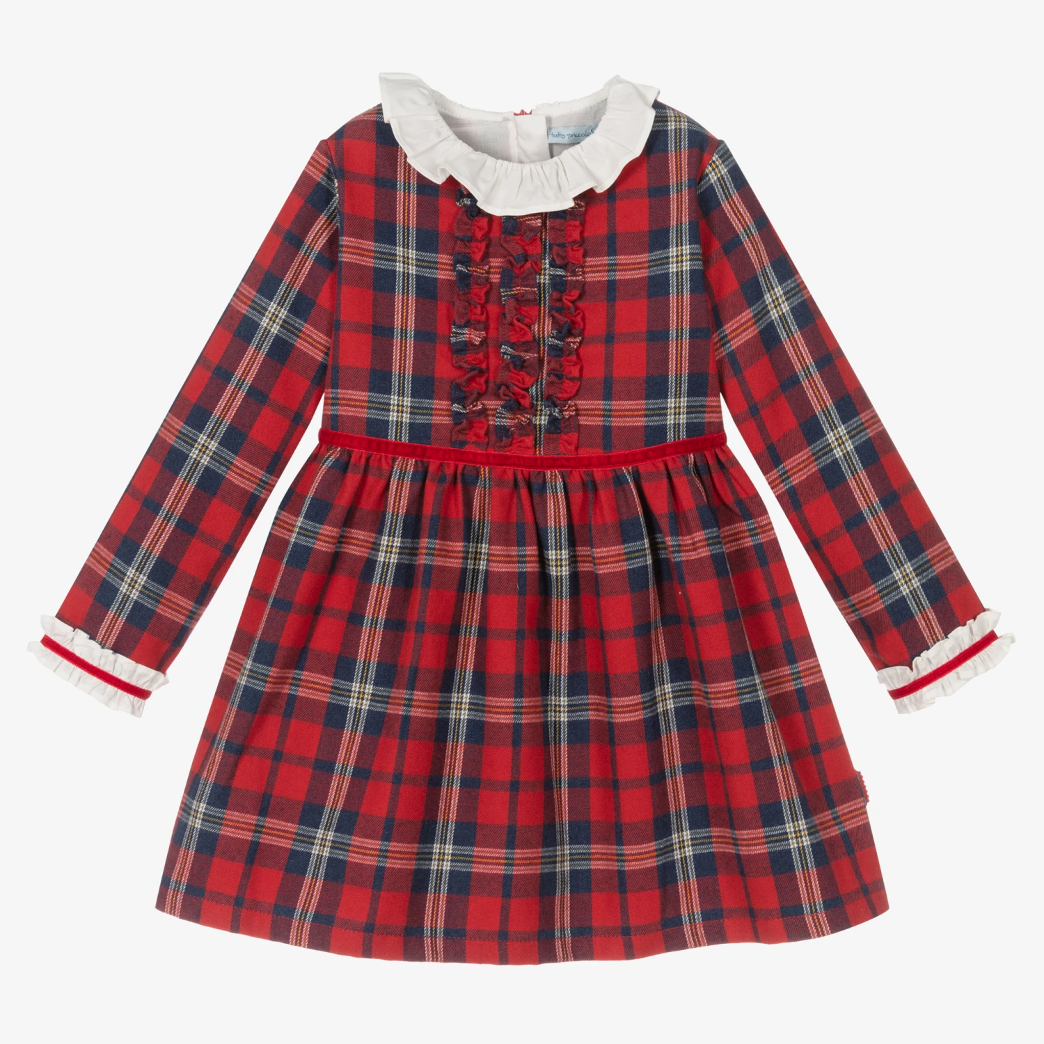 Tutto Piccolo Girls Red Cotton Dress Set 3 Tutto Piccolo Girls Red Cotton Dress Set