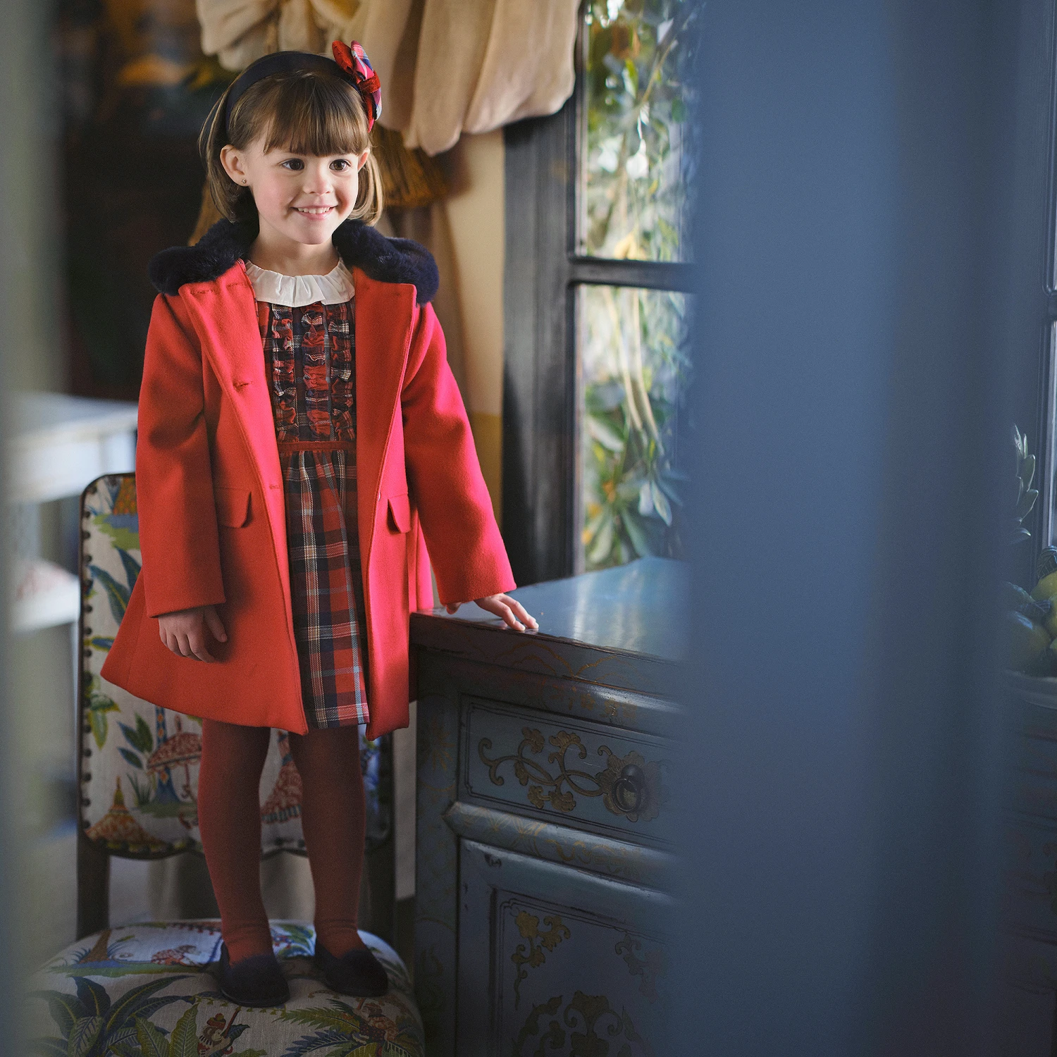 Tutto Piccolo Girls Red Cotton Dress Set 4 Tutto Piccolo Girls Red Cotton Dress Set - Image 2